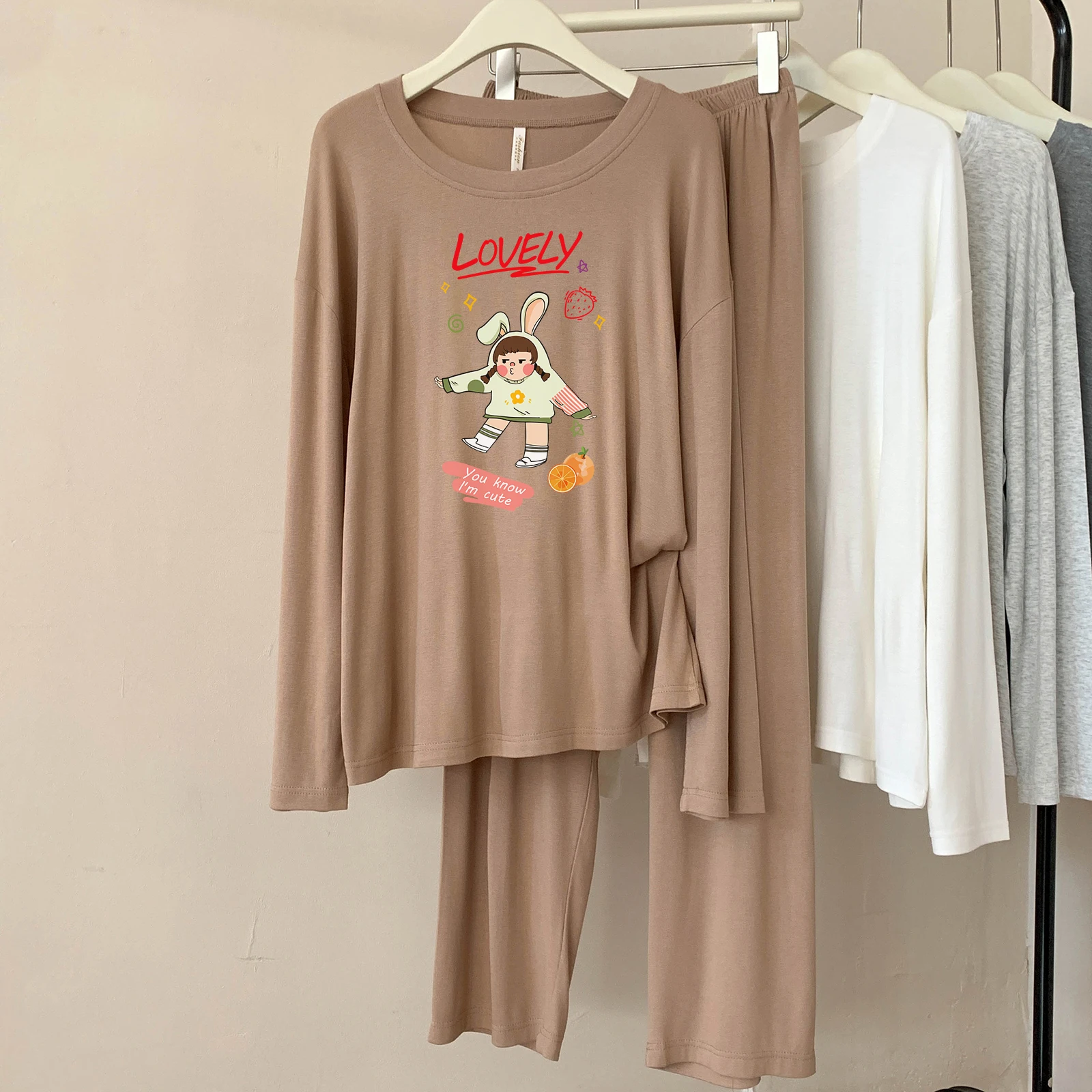 5117-304 Modal Pajamas for Women, Spring and Autumn New Style, Casual, Simple, Solid Color, Round Neck, Long Sleeves, Comfortable
5117-304 Modal Pajamas for Women, Spring and Autumn New Style, Casual, Simple, Solid Color, Round Neck, Long Sleeves, Comfortable