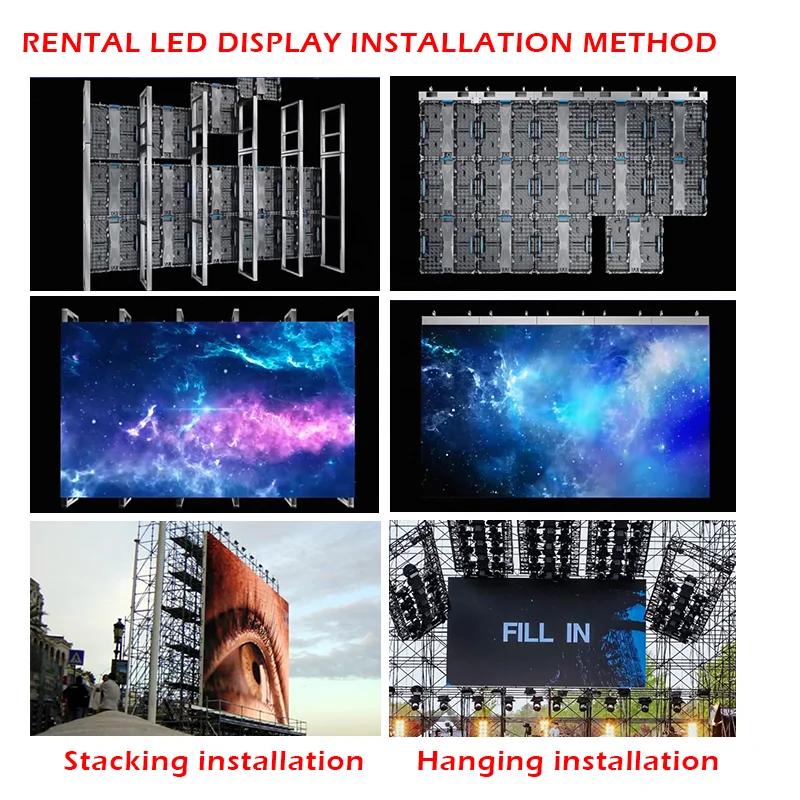Indoor Outdoor Rental P3.91 LED Display 500*1000mm Video Wall Panel P2.6 P2.8 P3.91
Indoor Outdoor Rental P3.91 LED Display 500*1000mm Video Wall Panel P2.6 P2.8 P3.91