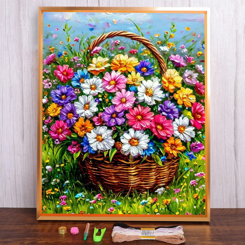 Scenery Flower Basket Printed Canvas 11CT Cross Stitch Set DIY Embroidery Handicraft Knitting Handmade Craft Mulina Gift Stamped
Scenery Flower Basket Printed Canvas 11CT Cross Stitch Set DIY Embroidery Handicraft Knitting Handmade Craft Mulina Gift Stamped