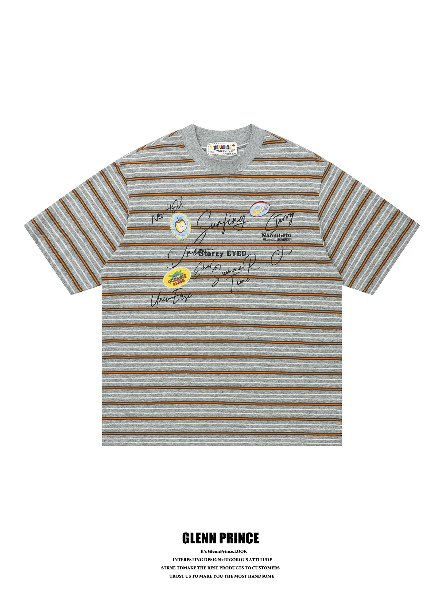 American Retro Graffiti Letter Stripe Short Sleeve T-Shirt Men's Lazy Boy Loose Trendy Cotton Polyester Blend Summer Top
American Retro Graffiti Letter Stripe Short Sleeve T-Shirt Men's Lazy Boy Loose Trendy Cotton Polyester Blend Summer Top