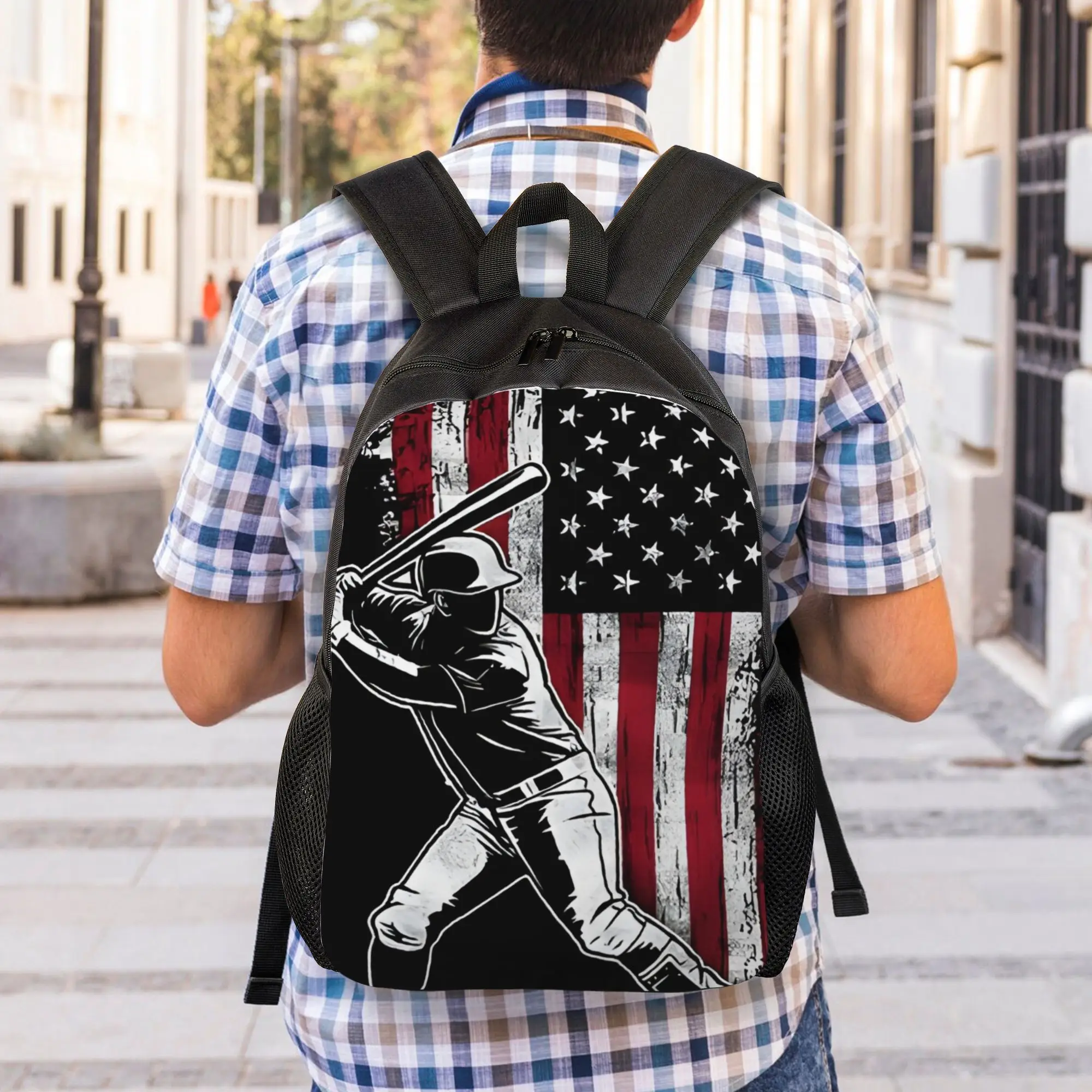 Back to school season American Flag Baseball Player Batter Rucksack For Women Fashionable Backpack
Back to school season American Flag Baseball Player Batter Rucksack For Women Fashionable Backpack