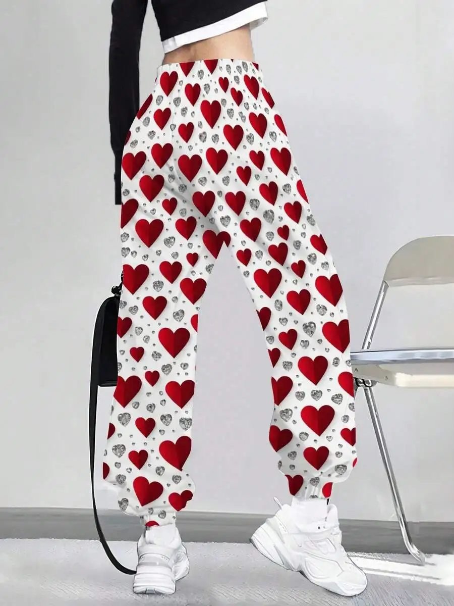 Womens Heart Print Elastic Cuff Sweatpants Casual Loose Fit Ankle-Length Pants
Womens Heart Print Elastic Cuff Sweatpants Casual Loose Fit Ankle-Length Pants