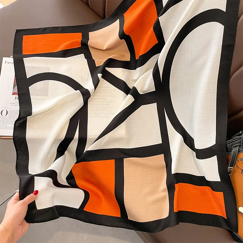 Women Spain Brand Design Scarf New Fashion Geometric Cotton Scarves Square Small Handkerchief Neck Snood Bag Hijab Snood 90*90Cm
Women Spain Brand Design Scarf New Fashion Geometric Cotton Scarves Square Small Handkerchief Neck Snood Bag Hijab Snood 90*90Cm