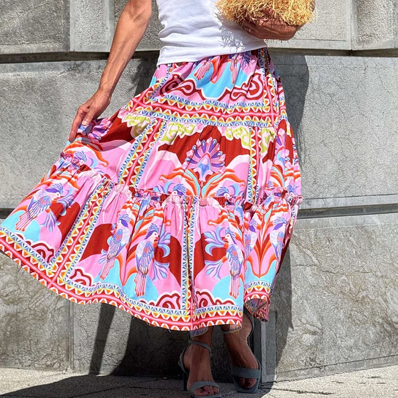 Fashion Elastic Waist Spring Summer Skirt Women Casual Draped Beach Long Skirts Elegant Print Bohemian Loose Holiday Maxi Skirt
Fashion Elastic Waist Spring Summer Skirt Women Casual Draped Beach Long Skirts Elegant Print Bohemian Loose Holiday Maxi Skirt