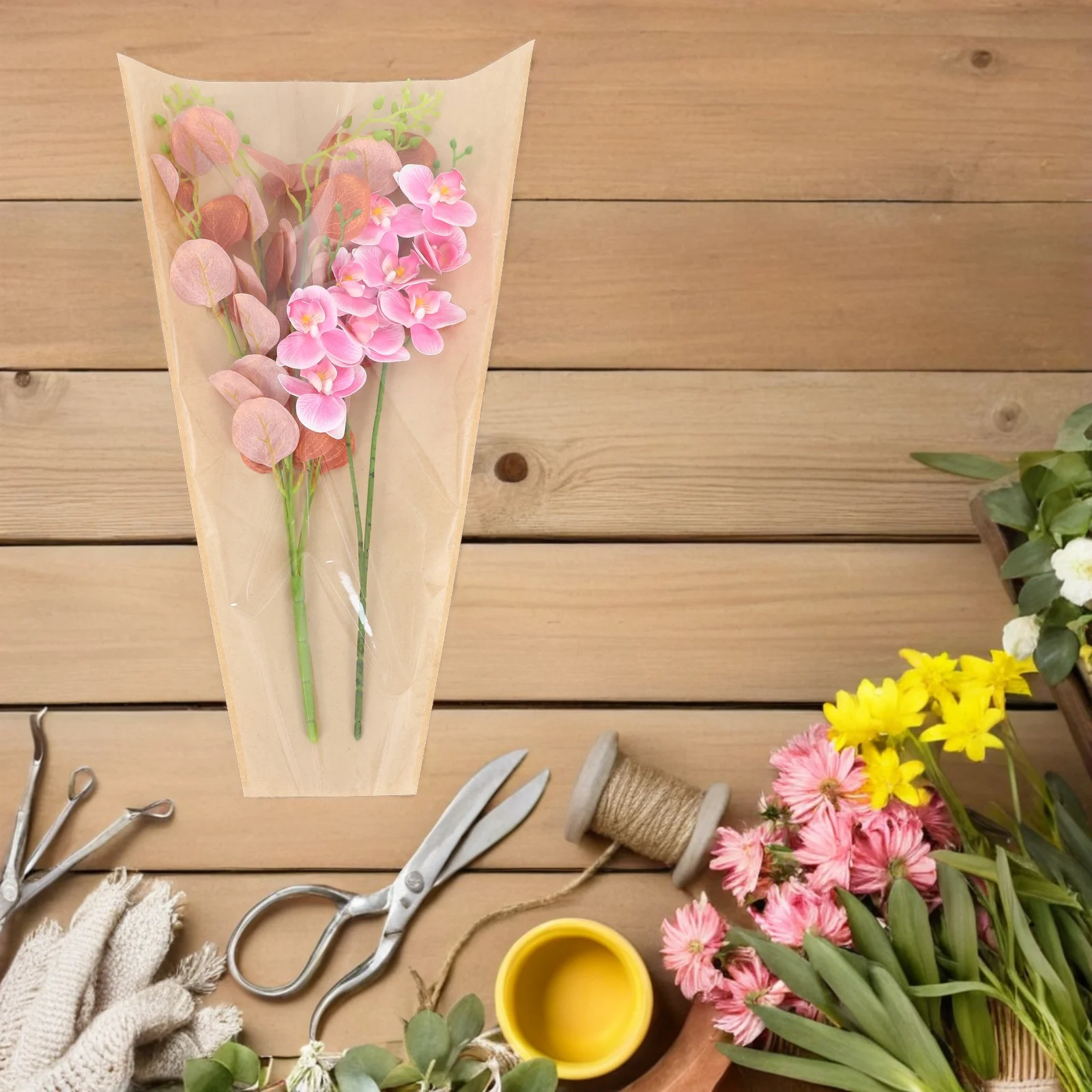 50Pcs Flower Sleeves Kraft Paper Single Rose Sleeve Waterproof Clear Opp Window for Valentine's Day Mother's Day Wedding Bouquet
50Pcs Flower Sleeves Kraft Paper Single Rose Sleeve Waterproof Clear Opp Window for Valentine's Day Mother's Day Wedding Bouquet