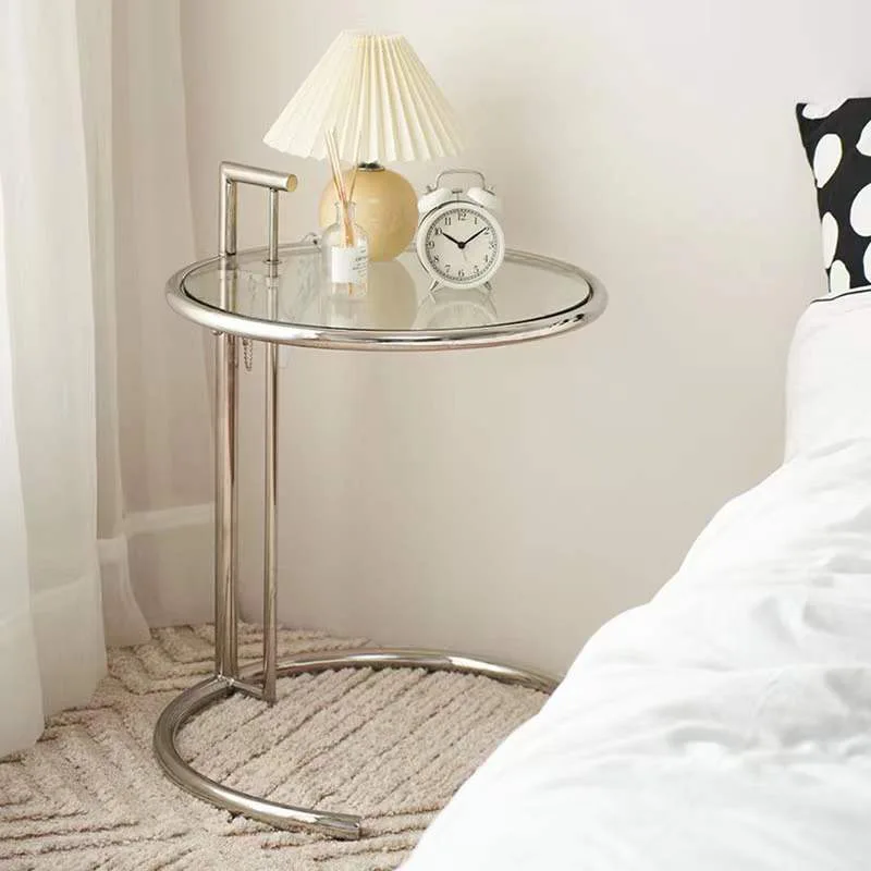 Internet celebrities ins transparent glass living room sofa corner coffee table, household medieval stainless steel round
Internet celebrities ins transparent glass living room sofa corner coffee table, household medieval stainless steel round