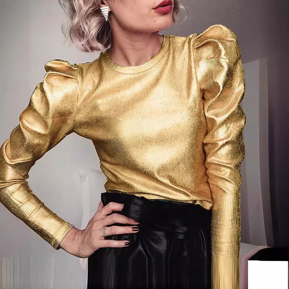 Y2K Женская осенняя пышная блузка с длинным рукавом в стиле панк, гранж, модная уличная горячая тиснение, яркие блестящие топы, женская футболка 
Y2K Женская осенняя пышная блузка с длинным рукавом в стиле панк, гранж, модная уличная горячая тиснение, яркие блестящие топы, женская футболка