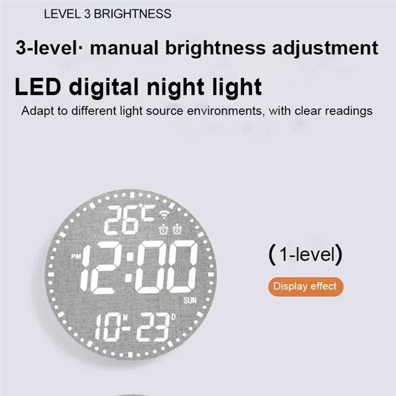 AT21-Digital Electronic Clock Calendar Wall Clock Living Room Decorative Wall Hanging Colorful Smart Clock
AT21-Digital Electronic Clock Calendar Wall Clock Living Room Decorative Wall Hanging Colorful Smart Clock