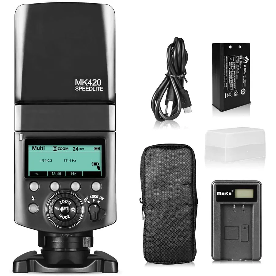 Meike MK420S TTL Li-ion Battery Camera Flash Speedlite with LCD Display for Sony Mi Hot Shoe Mount Cameras Such as A6000 A6100 A
Meike MK420S TTL Li-ion Battery Camera Flash Speedlite with LCD Display for Sony Mi Hot Shoe Mount Cameras Such as A6000 A6100 A