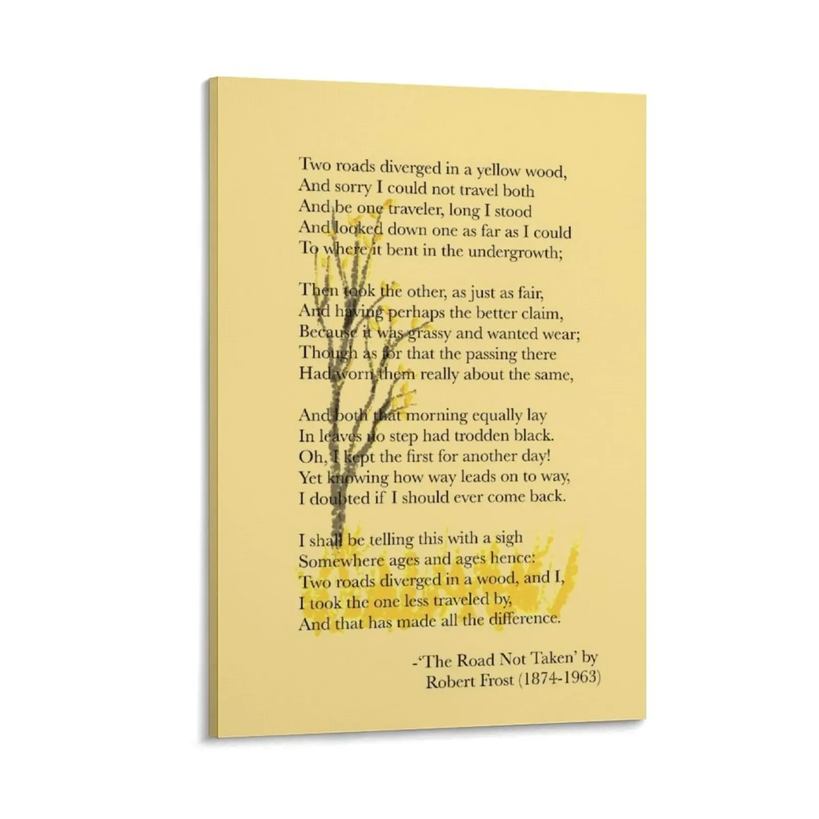 ‘The Road Not Taken’ by Robert Frost Art & text blend (Yellow) Canvas Painting wall decoration painting room decor
‘The Road Not Taken’ by Robert Frost Art & text blend (Yellow) Canvas Painting wall decoration painting room decor