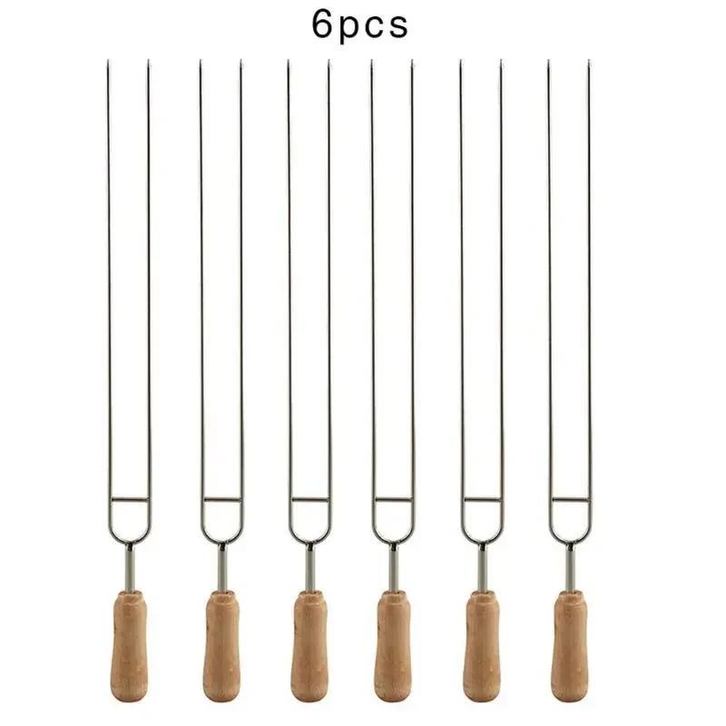 D0AD 6pcs Stainless Steel U-Shaped Barbecue Brazing Fork Needle Grilling Skewers Double Prong BBQ Tools Camping utensils set
D0AD 6pcs Stainless Steel U-Shaped Barbecue Brazing Fork Needle Grilling Skewers Double Prong BBQ Tools Camping utensils set