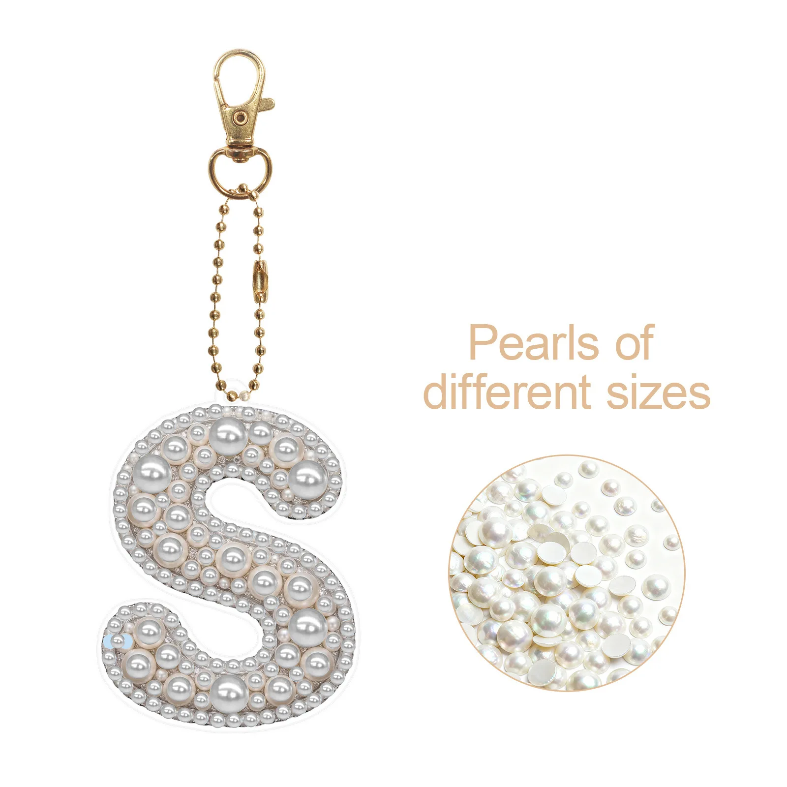 Single Letter S Initial Diamond Painting Keychain Multi Size White Pearl Full Round Rhinestone Alphabet Bag Charm DIY Handmade P
Single Letter S Initial Diamond Painting Keychain Multi Size White Pearl Full Round Rhinestone Alphabet Bag Charm DIY Handmade P