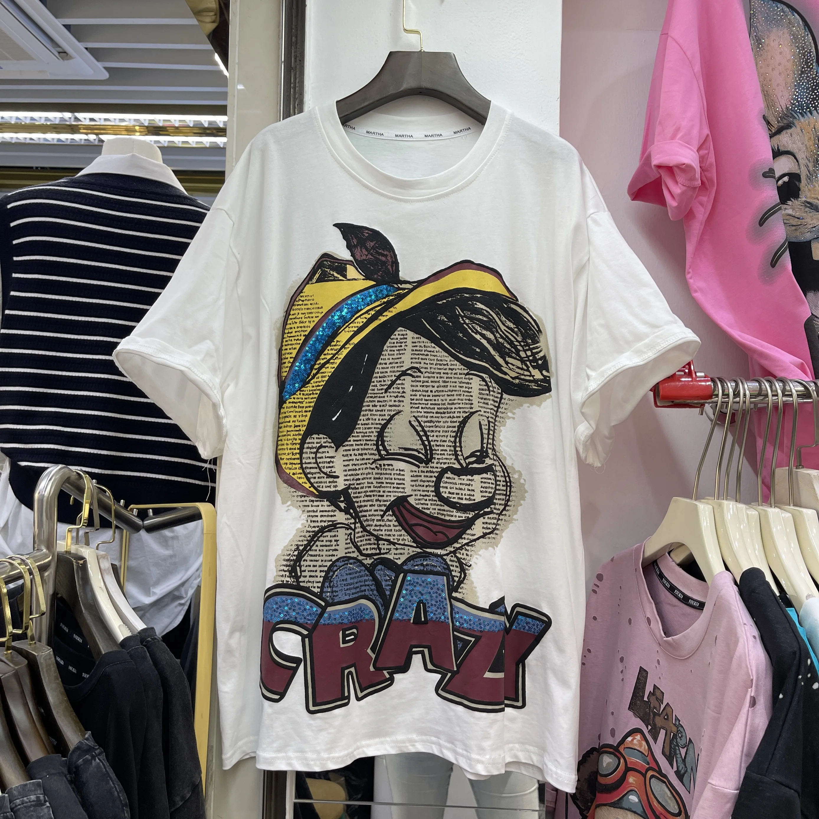 Heavy Industry Sequin Printing Cartoon Crew Neck Short Sleeve T-Shirt Loose Casual Versatile Half Sleeve Top Women Clothes
Heavy Industry Sequin Printing Cartoon Crew Neck Short Sleeve T-Shirt Loose Casual Versatile Half Sleeve Top Women Clothes