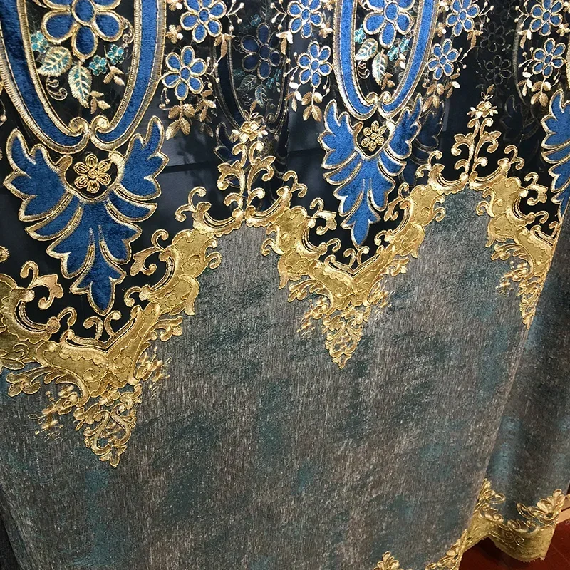 European Embroidery Hollow Out Blue Grey Chenille Jacquard Curtains For Living Room Bedroom French Window Customized Finished
European Embroidery Hollow Out Blue Grey Chenille Jacquard Curtains For Living Room Bedroom French Window Customized Finished