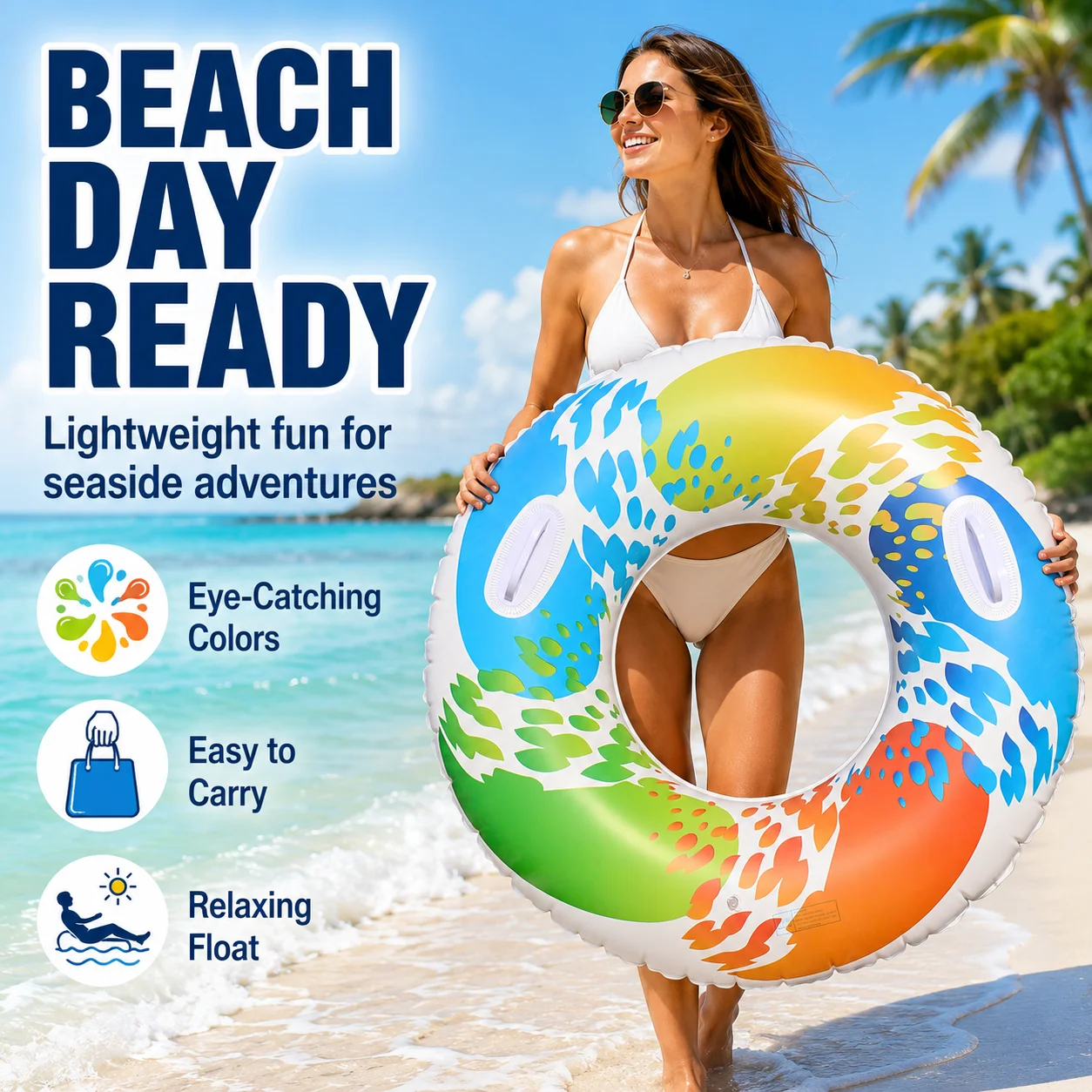 1PC Inflatable Swimming Float Ring, PVC Floating Tube With Dual Handles For Pool Beach Summer Holiday Water Lounger
1PC Inflatable Swimming Float Ring, PVC Floating Tube With Dual Handles For Pool Beach Summer Holiday Water Lounger