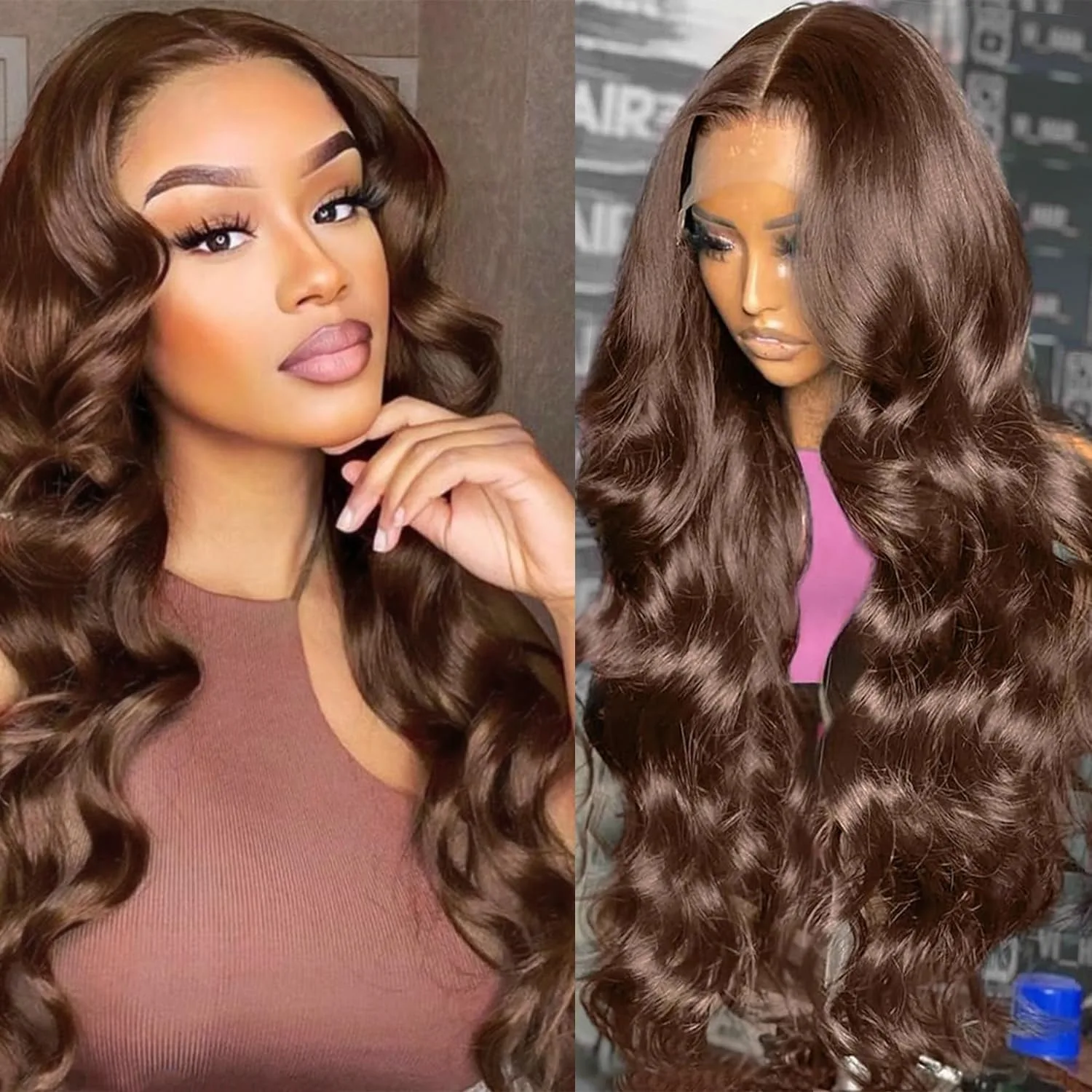 Chocolate Brown Lace Frontal Human Hair Wigs 32 40 inch Body Wave 13x6 13x4 Lace Front Human Hair Wig for Women 220% Density
Chocolate Brown Lace Frontal Human Hair Wigs 32 40 inch Body Wave 13x6 13x4 Lace Front Human Hair Wig for Women 220% Density