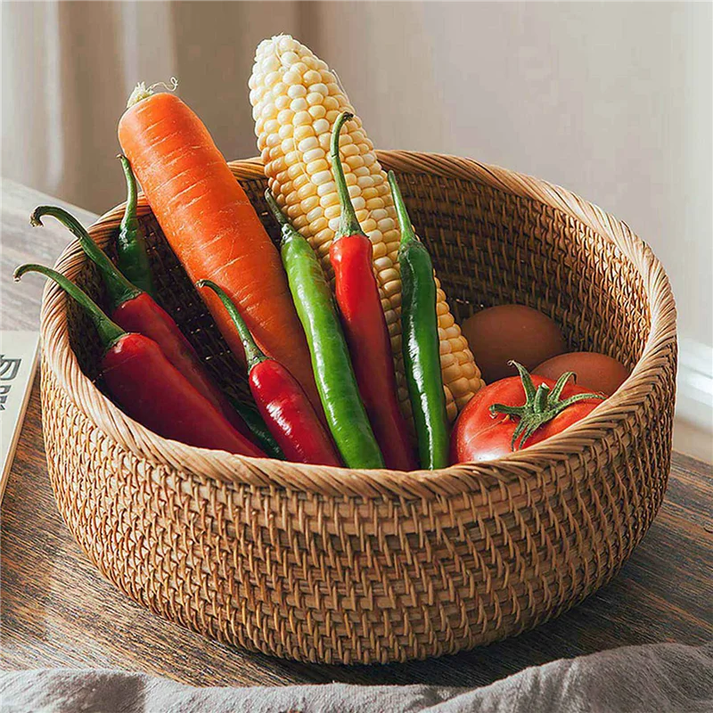 【Superdeals】Natural Rattan Round Fruit Basket Wicker Tabletop Bread Serving Tray Weaving Food Storage Bowls(Large, 2Pcs)
【Superdeals】Natural Rattan Round Fruit Basket Wicker Tabletop Bread Serving Tray Weaving Food Storage Bowls(Large, 2Pcs)