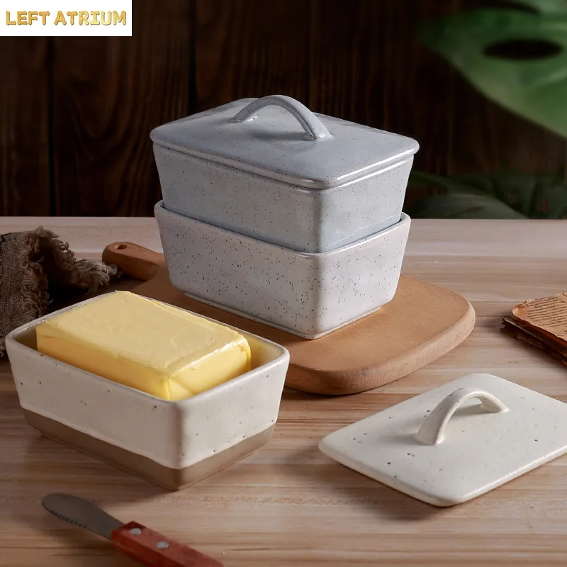 Vintage Ceramic Butter Box with Lid Square Butter Box Western Style Butter Box Kitchen Supplies Desktop Coarse Pottery Tableware
Vintage Ceramic Butter Box with Lid Square Butter Box Western Style Butter Box Kitchen Supplies Desktop Coarse Pottery Tableware