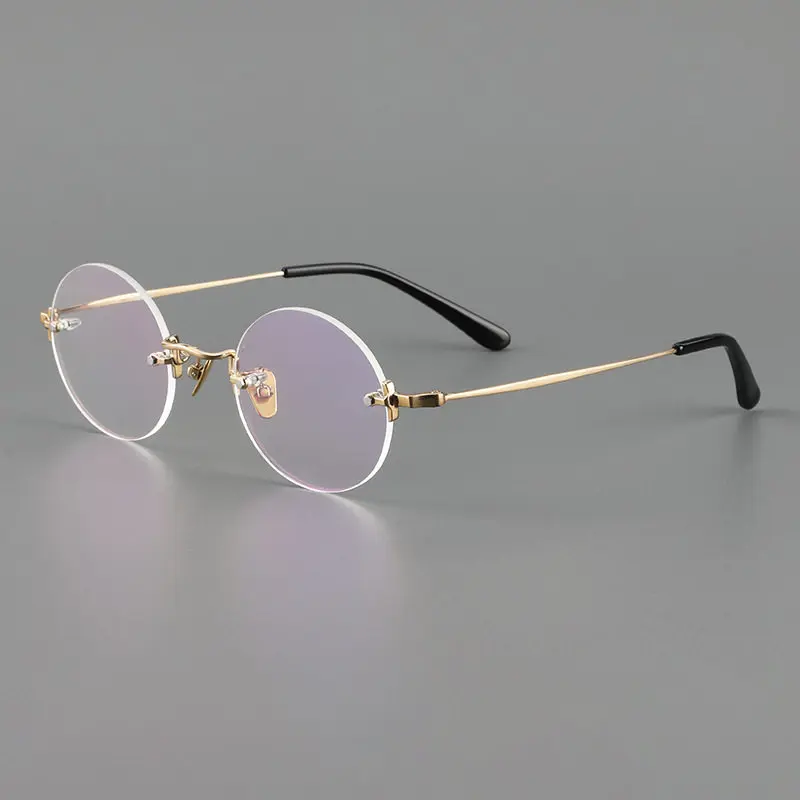 Vintage Titanium Round Rimless Men's Eyewear Top Quality Ultralight Eyeglasses Women Japanese Handmade Retro Glasses Frame
Vintage Titanium Round Rimless Men's Eyewear Top Quality Ultralight Eyeglasses Women Japanese Handmade Retro Glasses Frame