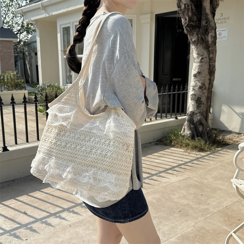 Summer Casual Vacation Fairy Lace Mesh Tote Bag Underarm Single Shoulder Sling Bag Large Capacity Commuting Women's Handbag Bag
Summer Casual Vacation Fairy Lace Mesh Tote Bag Underarm Single Shoulder Sling Bag Large Capacity Commuting Women's Handbag Bag