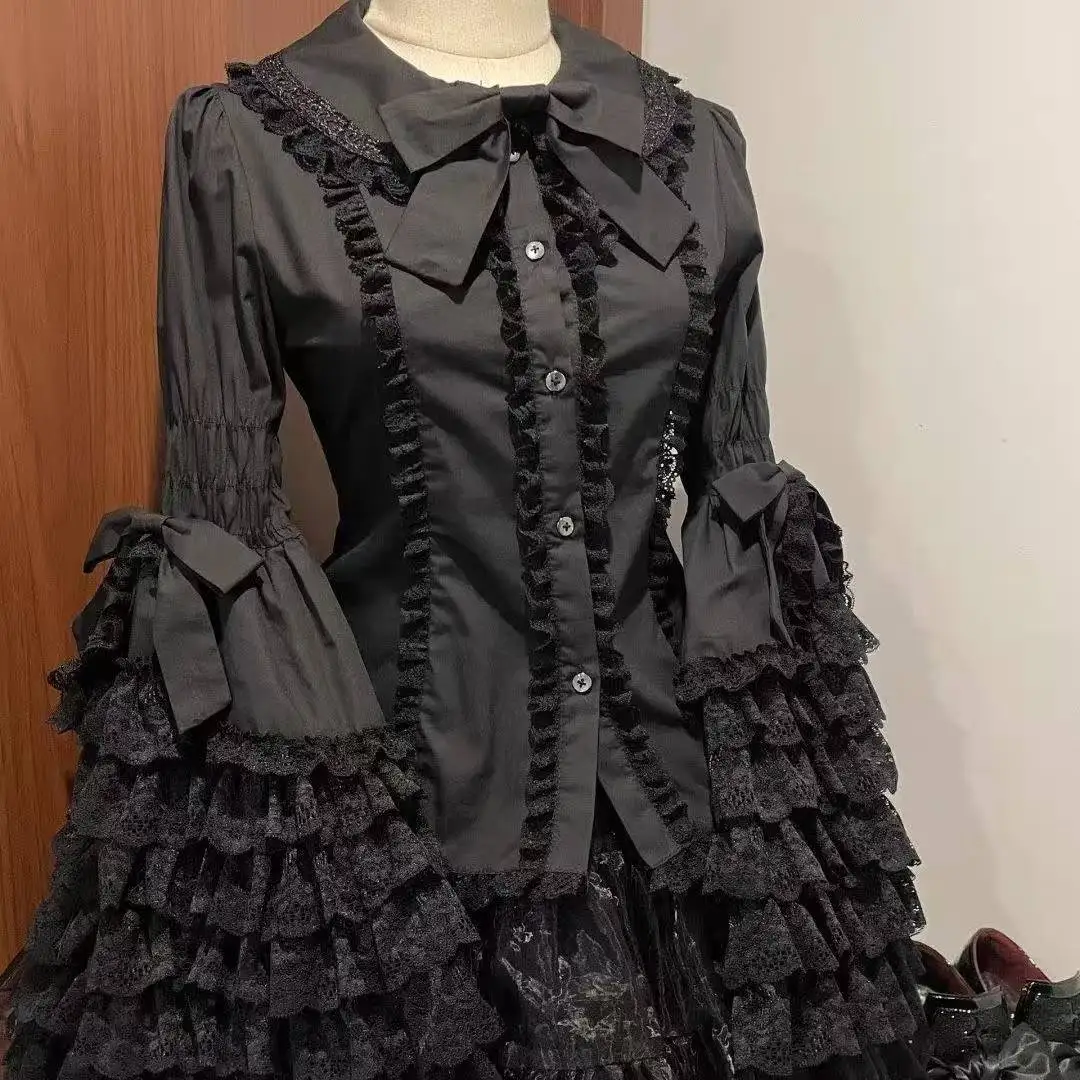 Japanese Sweet Cute Lolita Flare Sleeve Bow Shirts Women Y2k Aesthetic Lace Patchwork Blouse Kawaii Girl Loose Blusas Mujer Tops
Japanese Sweet Cute Lolita Flare Sleeve Bow Shirts Women Y2k Aesthetic Lace Patchwork Blouse Kawaii Girl Loose Blusas Mujer Tops