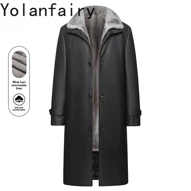 YOLANFAIRY Top Layer Cowhide Man Leather Jacket High-end 2025 Winter Detachable Mink Fur Liner Real Fur Coat Long Warm Parkas
YOLANFAIRY Top Layer Cowhide Man Leather Jacket High-end 2025 Winter Detachable Mink Fur Liner Real Fur Coat Long Warm Parkas