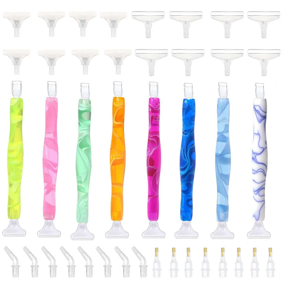 8PCS 5D Diamond Painting Pen Kit Tool Accessories Stylus Drill Pen with 48 Tips Heads Placers for Diamond Painting Nail Art
8PCS 5D Diamond Painting Pen Kit Tool Accessories Stylus Drill Pen with 48 Tips Heads Placers for Diamond Painting Nail Art