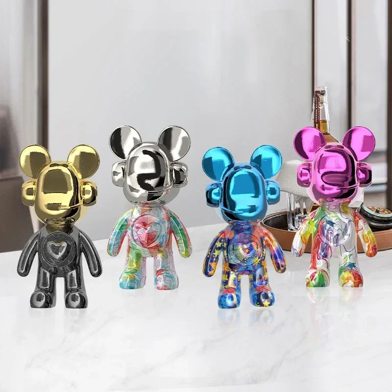 High end living room decoration, 35cm luxury resin DJ bear ornament, office desk and wine cabinet decoration
High end living room decoration, 35cm luxury resin DJ bear ornament, office desk and wine cabinet decoration