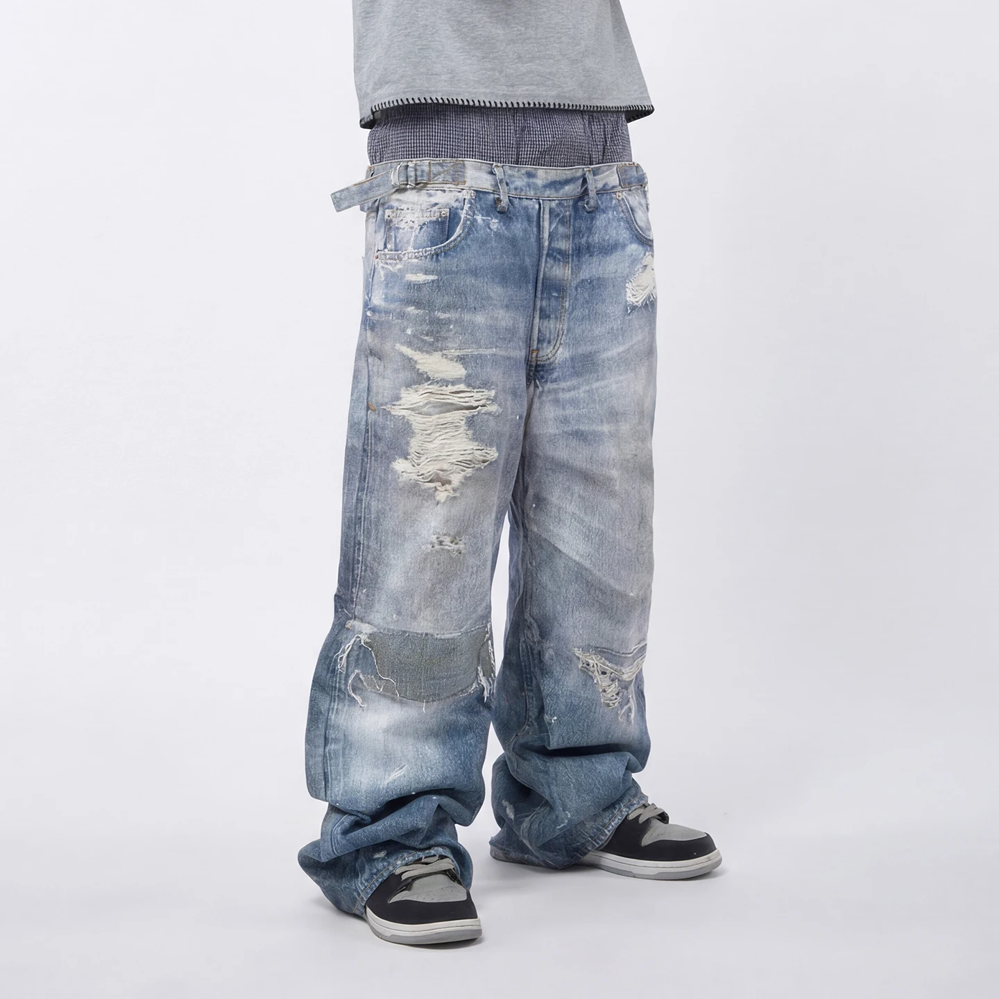 High Street West Coast Double Waist Denim Texture Loose Casual Straight Leg Pants Vintage Unisex Cotton Breathable Summer Jeans
High Street West Coast Double Waist Denim Texture Loose Casual Straight Leg Pants Vintage Unisex Cotton Breathable Summer Jeans