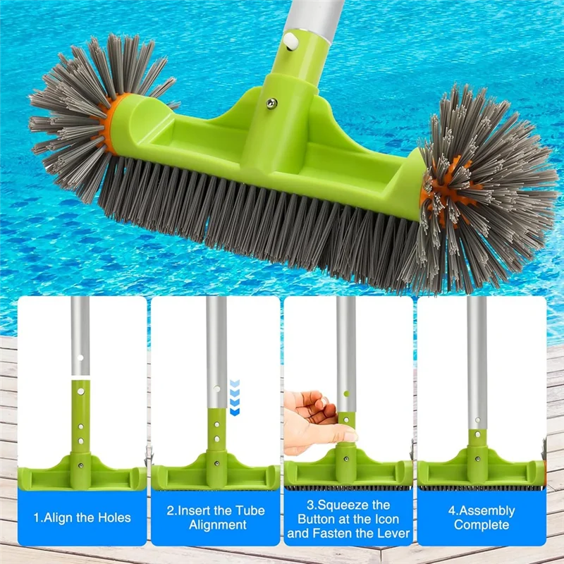 ABKO-Pool Brush Head With Round Ends, 13Inch Pool Brush For Cleaning Pool Walls Pool Brush With EZ Clip
ABKO-Pool Brush Head With Round Ends, 13Inch Pool Brush For Cleaning Pool Walls Pool Brush With EZ Clip