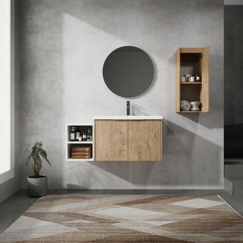42" Wall-Mounted Bathroom Vanity With Sink and Side Cabinet, Soft Close Doors,Combination Cabinet(KD-Packing)
42" Wall-Mounted Bathroom Vanity With Sink and Side Cabinet, Soft Close Doors,Combination Cabinet(KD-Packing)