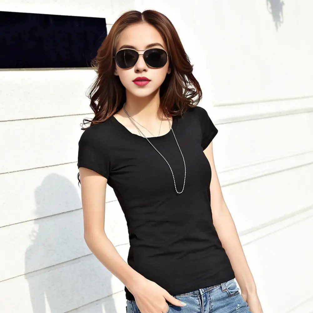 Comfortable Women Top Stylish Women's V neck Summer T shirt Slim Fit Solid Color Pullover Tops for Streetwear Women
Comfortable Women Top Stylish Women's V neck Summer T shirt Slim Fit Solid Color Pullover Tops for Streetwear Women