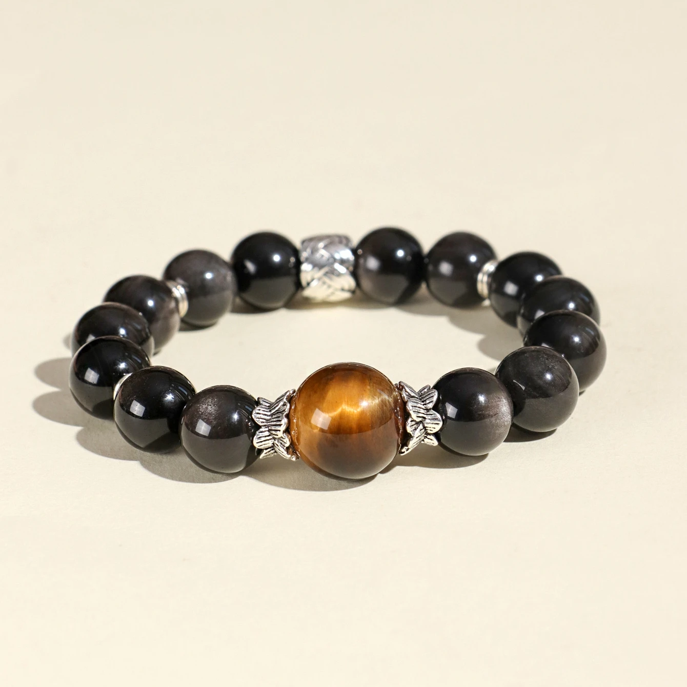 Vintage Natural Silver Obsidian Yellow Tiger Eye's Stones Double Strand Beaded Stretch Bracelets for Women Men Couple 1455
Vintage Natural Silver Obsidian Yellow Tiger Eye's Stones Double Strand Beaded Stretch Bracelets for Women Men Couple 1455