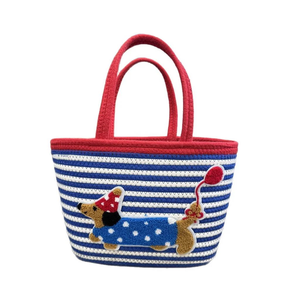 Outdoor Cotton Rope Sausage Dog Woven Bucket Tote Bag Large Capacity Home Woven Single Shoulder Gift Basket Bag
Outdoor Cotton Rope Sausage Dog Woven Bucket Tote Bag Large Capacity Home Woven Single Shoulder Gift Basket Bag