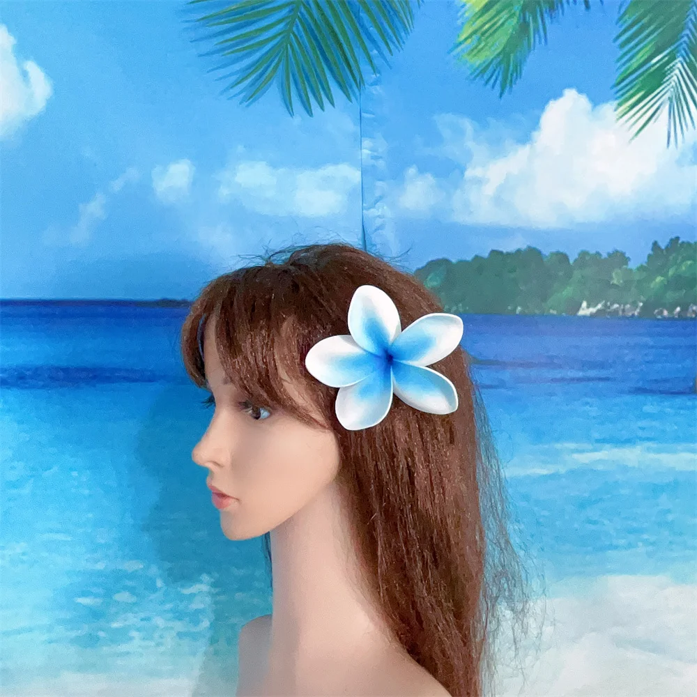 10 Pcs Fashion Hawaii Plumeria Flower With Stem 10CM Headdress Sky Blue Hair Side HairPins Floral Headpieces Accessories
10 Pcs Fashion Hawaii Plumeria Flower With Stem 10CM Headdress Sky Blue Hair Side HairPins Floral Headpieces Accessories