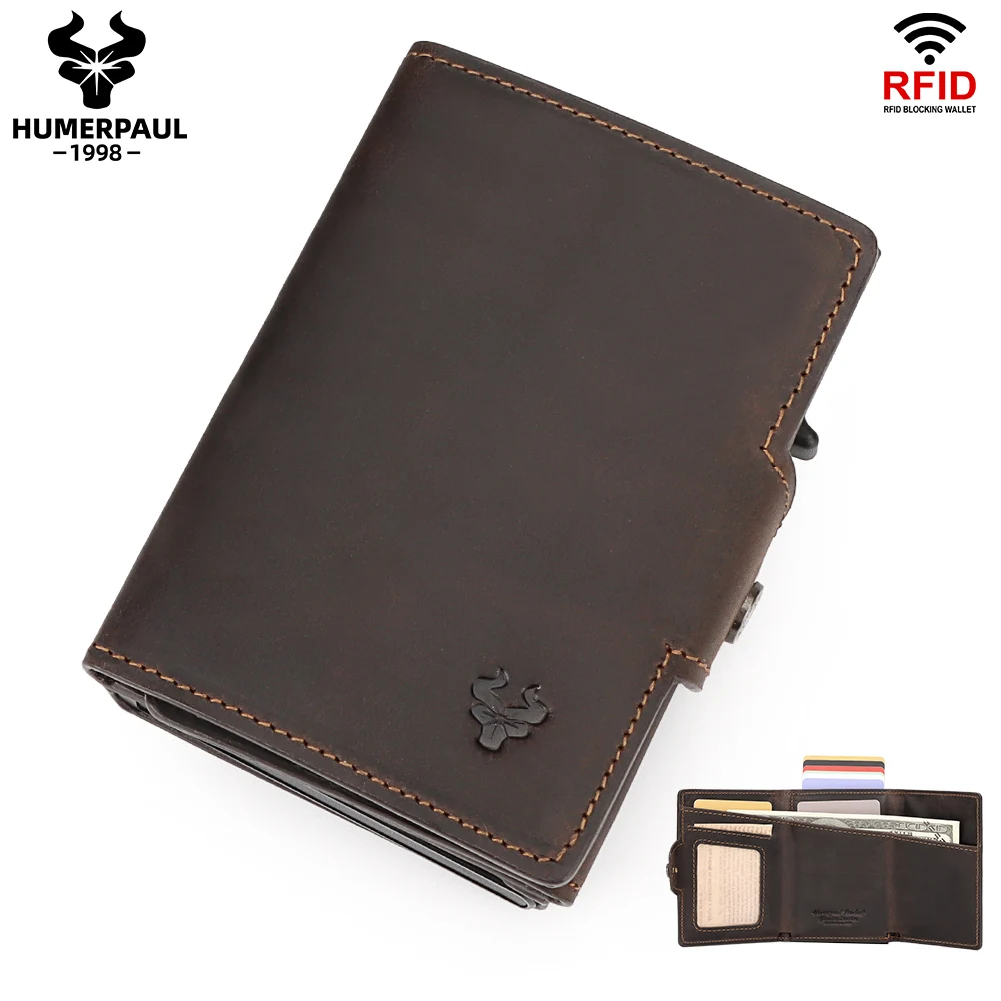 HUMERPAUL Cow Leather Wallet with Zipper Coin Pocket RFID Protection Credit Card Holder Luxury Design Pop Up Card Case Organizer
HUMERPAUL Cow Leather Wallet with Zipper Coin Pocket RFID Protection Credit Card Holder Luxury Design Pop Up Card Case Organizer