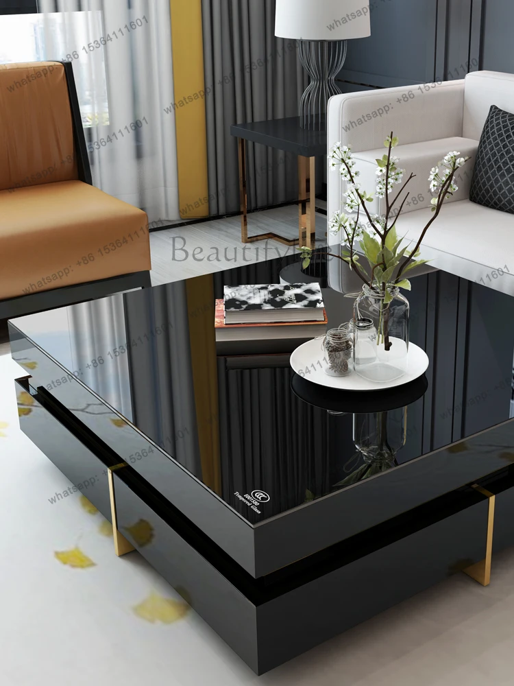 Light luxury coffee table living room home simple modern small apartment high-end tempered glass surface
Light luxury coffee table living room home simple modern small apartment high-end tempered glass surface
