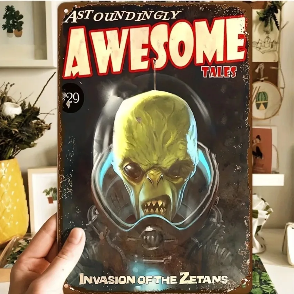 GAMINVADZ "Zetan Invasion Protocol" Distressed Iron Sign – Rustic Alien Art with Flying Saucer & Ray Motif | Sci-Fi Decor
GAMINVADZ "Zetan Invasion Protocol" Distressed Iron Sign – Rustic Alien Art with Flying Saucer & Ray Motif | Sci-Fi Decor