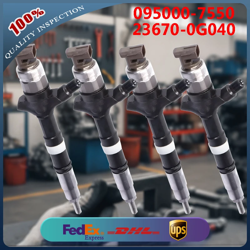 4PCS Diesel Fuel Injector 095000-7550 23670-0G040 23670-0G020 for Toyota Avensis Corolla 2.0 D-4D 1CD-FTV Diesel Engine
4PCS Diesel Fuel Injector 095000-7550 23670-0G040 23670-0G020 for Toyota Avensis Corolla 2.0 D-4D 1CD-FTV Diesel Engine