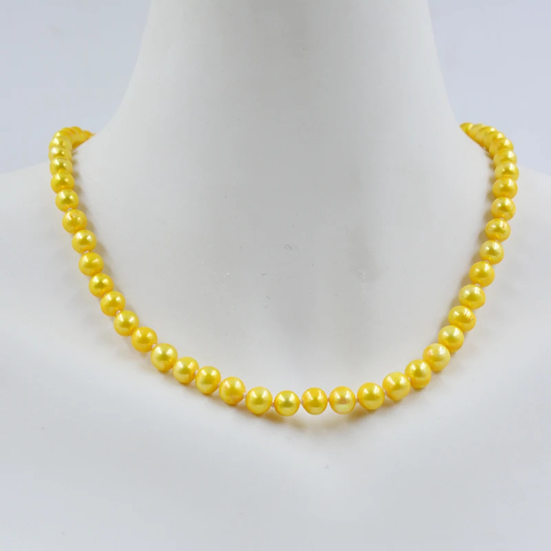 7-8MM AAA golden seawater pearl necklace 18"
7-8MM AAA golden seawater pearl necklace 18"