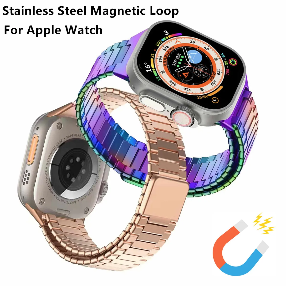Luxury For Apple Watch Ultra 49mm Stainless Steel Links Strap For iWatch Ultra 8 7 6 5 SE Metal Magnetic Loop No Buckle Band
Luxury For Apple Watch Ultra 49mm Stainless Steel Links Strap For iWatch Ultra 8 7 6 5 SE Metal Magnetic Loop No Buckle Band