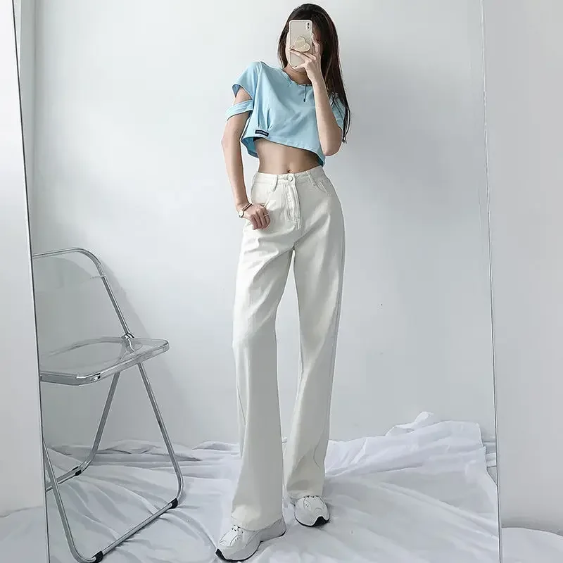 Jeans wide leg pants women's high waist pants for women spring and summer Y2K Jeans Female show thin straight denim trousers
Jeans wide leg pants women's high waist pants for women spring and summer Y2K Jeans Female show thin straight denim trousers
