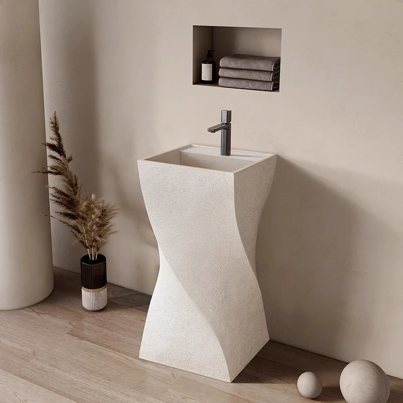 Wabi Sand Cream Wind Designer Pillar Basin Floor-to-ceiling integrated art wash basin Personality and creativity
Wabi Sand Cream Wind Designer Pillar Basin Floor-to-ceiling integrated art wash basin Personality and creativity