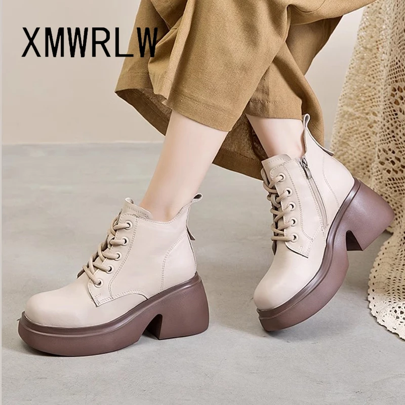 XMWRLW 2023 Autumn Genuine Leather Women Ankle Boots Retro Style Ladies Handmade Shoes High Heels Women Autumn Ankle Boots Shoes
XMWRLW 2023 Autumn Genuine Leather Women Ankle Boots Retro Style Ladies Handmade Shoes High Heels Women Autumn Ankle Boots Shoes