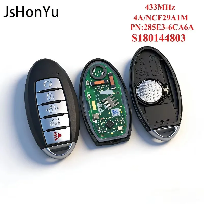 JsHonYu S180144803 433MHz 4A Chip Smart Remote Key for Nissan Altima Sentra 2019-2021 KR5TXN4 5 Button NCF29A1M Keyless Fob
JsHonYu S180144803 433MHz 4A Chip Smart Remote Key for Nissan Altima Sentra 2019-2021 KR5TXN4 5 Button NCF29A1M Keyless Fob