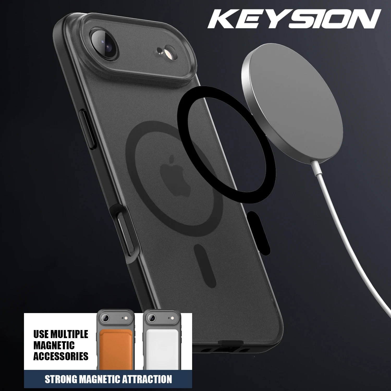 KEYSION Translucent Matte Case for MagSafe for iPhone 17 Air TPU+PC Wireless Charging Shockproof Phone Cover for iPhone 17 Air
KEYSION Translucent Matte Case for MagSafe for iPhone 17 Air TPU+PC Wireless Charging Shockproof Phone Cover for iPhone 17 Air
