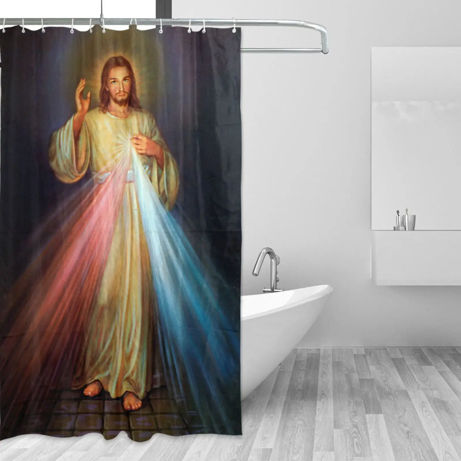 God Jesus Christ Shower Curtain Screen Bathroom Decor Curtain Polyester Fabric Washable Waterproof Bath Curtain With 12 Hooks
God Jesus Christ Shower Curtain Screen Bathroom Decor Curtain Polyester Fabric Washable Waterproof Bath Curtain With 12 Hooks