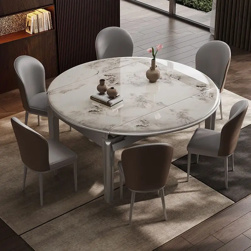 New microcrystalline modern light luxury retractable folding dining table and chairs, high-end square and circle dual-purpose sm
New microcrystalline modern light luxury retractable folding dining table and chairs, high-end square and circle dual-purpose sm