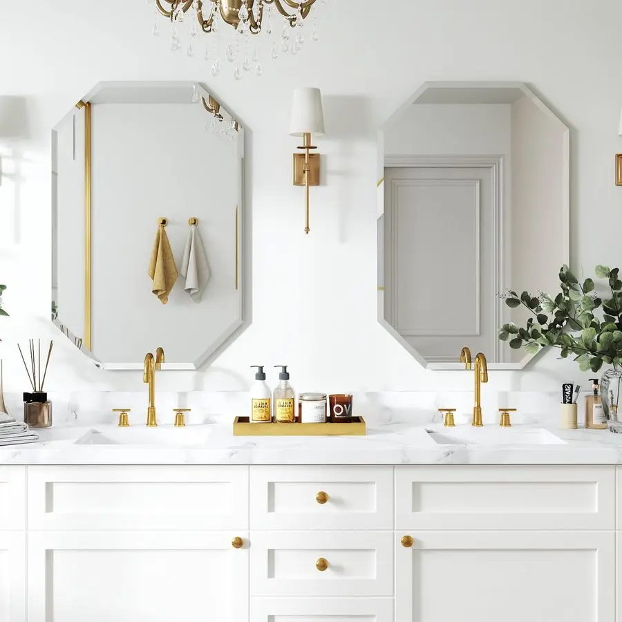 2 Packs Bathroom Mirror for Wall, 24x30 Octagon Frameless Mirror with Beveled Edge, Vanity Mirror for Bathroom Living Room Bedro
2 Packs Bathroom Mirror for Wall, 24x30 Octagon Frameless Mirror with Beveled Edge, Vanity Mirror for Bathroom Living Room Bedro