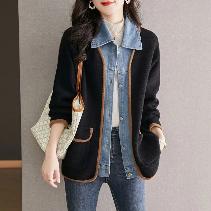 Jackets for Women Clothes Coat Spring and Autumn New Fashion Korean Edition Slim and Versatile Style Cowboy Splicing 
Jackets for Women Clothes Coat Spring and Autumn New Fashion Korean Edition Slim and Versatile Style Cowboy Splicing